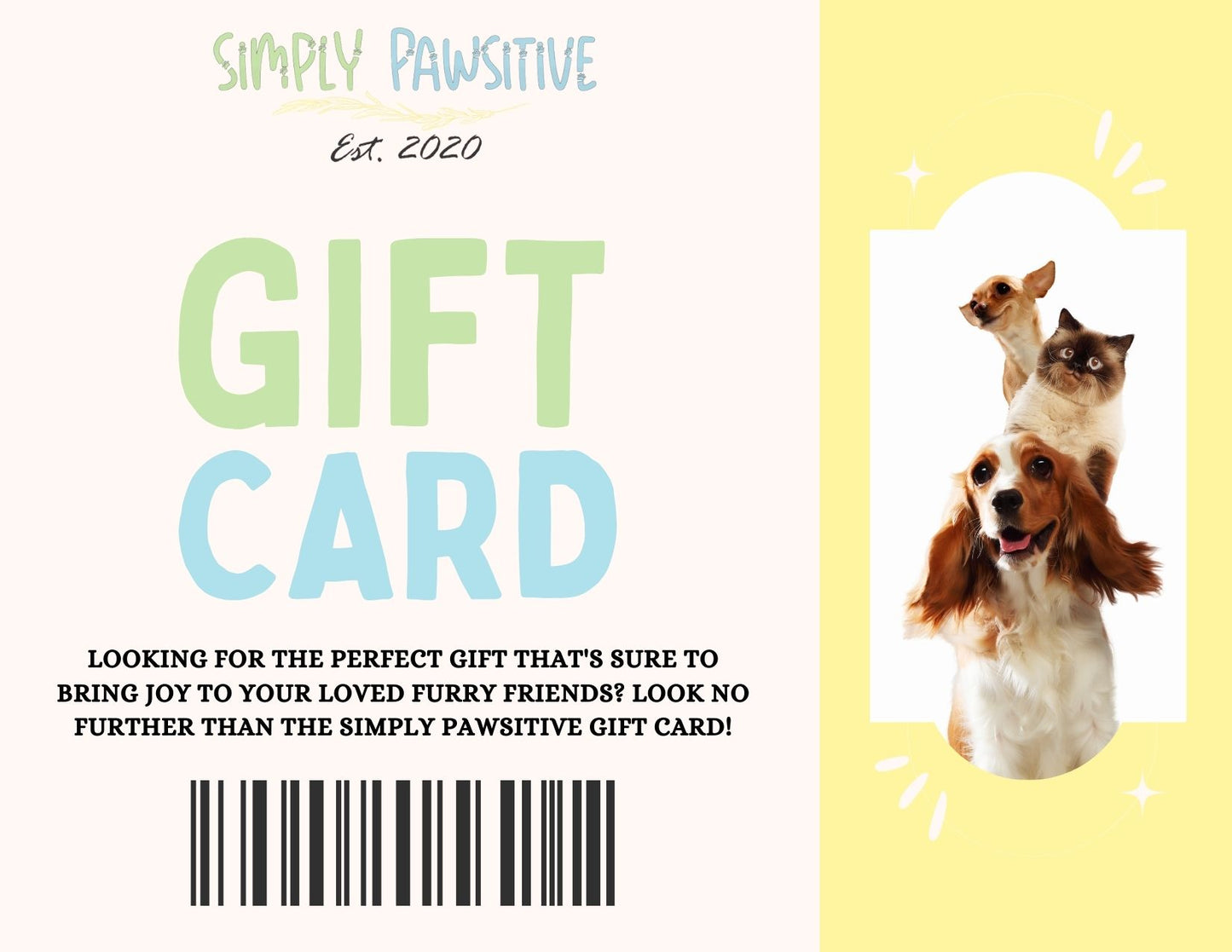 Simply Pawsitive Gift Card